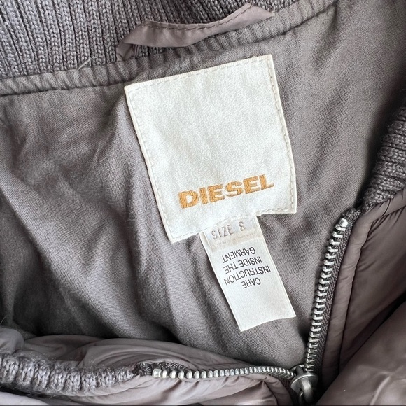 Vintage‎ Diesel Long Coat Brown with Fur Trimmed Hood Double Layer Size Small - Picture 12 of 15